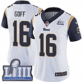 Women Nike Rams 16 Jared Goff White 2019 Super Bowl LIII Vapor Untouchable Limited Jersey,baseball caps,new era cap wholesale,wholesale hats